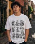 Aegis & Trident Aesthetic Print - Oversized T-Shirt for Men