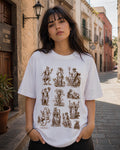Aegis & Trident Aesthetic Print - Oversized T-Shirt for Women