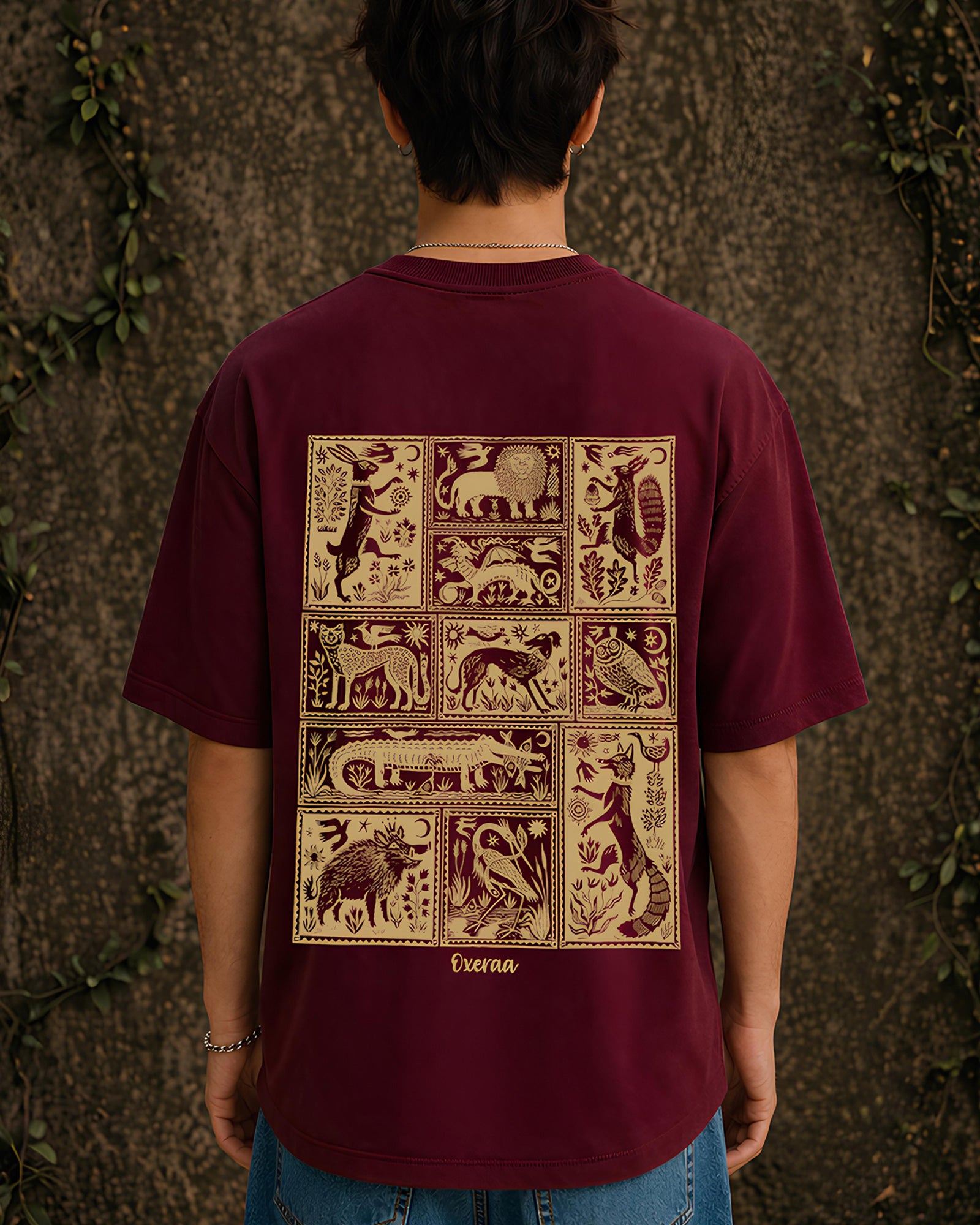 Beasts of the Forest Aesthetic Print - Oversized T-Shirt for Men