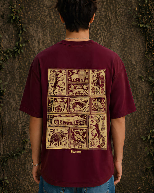 Beasts of the Forest Aesthetic Print - Oversized T-Shirt for Men