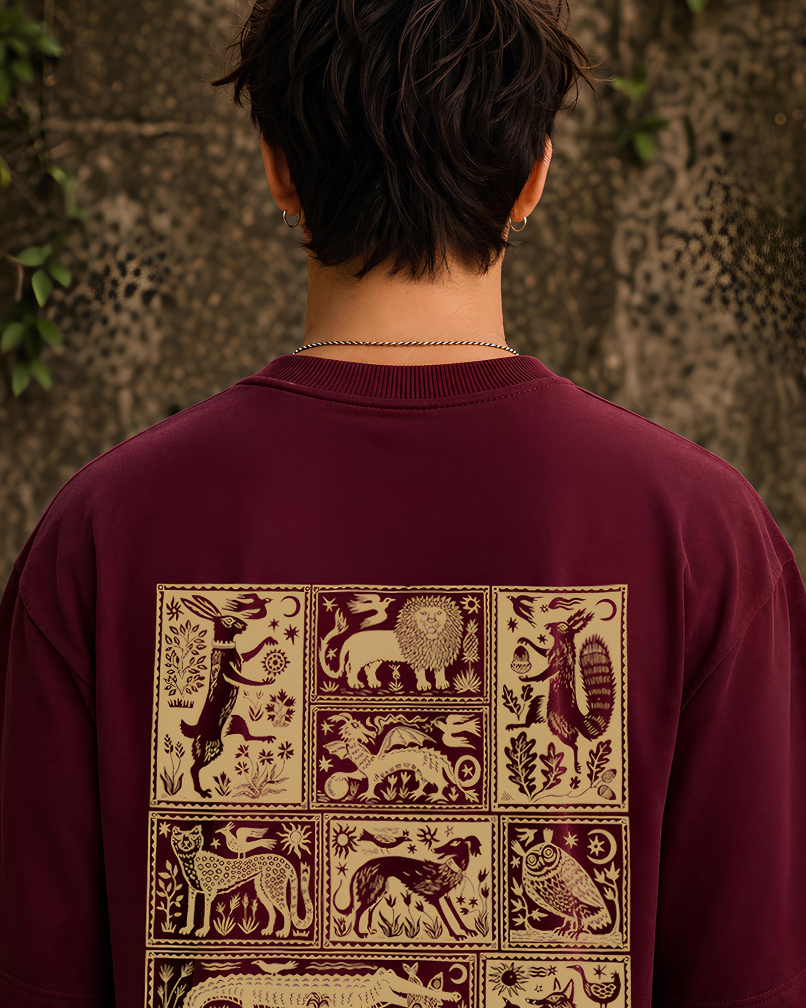 Beasts of the Forest Aesthetic Print - Oversized T-Shirt for Men