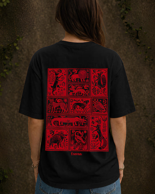 Beasts of the Forest Aesthetic Print - Oversized T-Shirt for Women