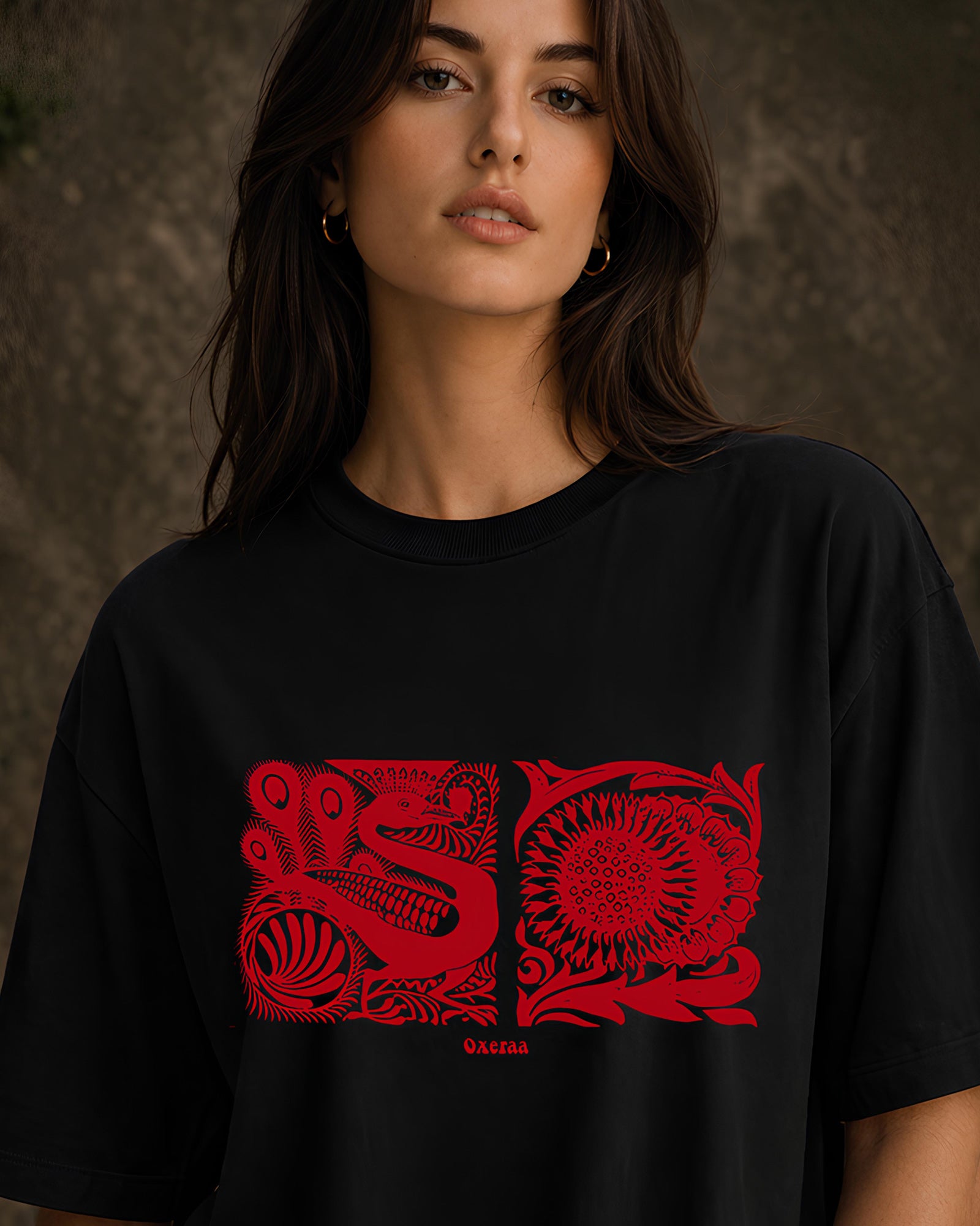 Beasts of the Forest Aesthetic Print - Oversized T-Shirt for Women