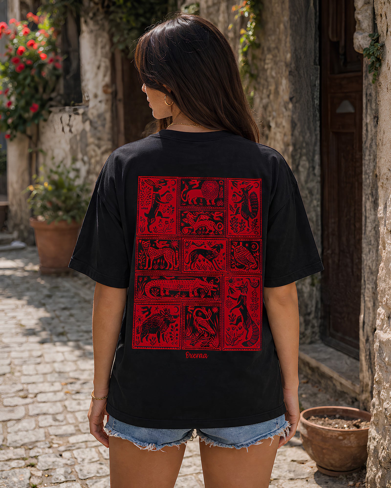 Beasts of the Forest Aesthetic Print - Oversized T-Shirt for Women