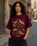 Bird Forms Aesthetic Print - Oversized T-Shirt for Women