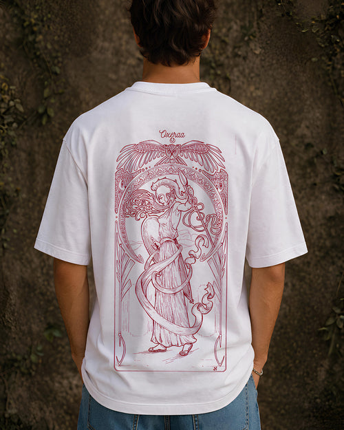 Celestial Guardian Aesthetic Print - Oversized T-Shirt for Men