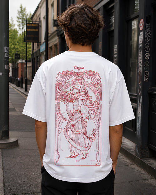 Celestial Guardian Aesthetic Print - Oversized T-Shirt for Men