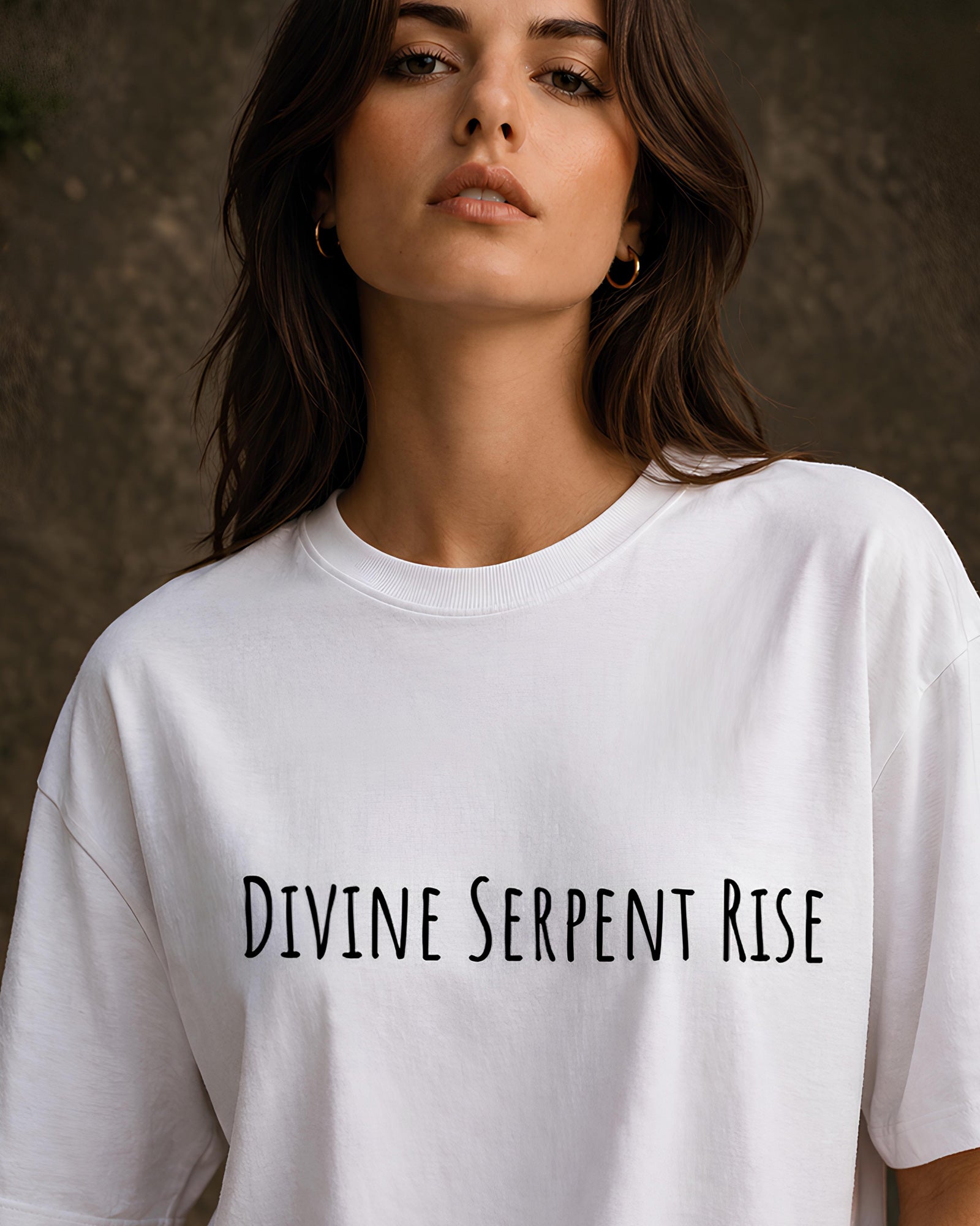 Celestial Guardian Aesthetic Print - Oversized T-Shirt for Women