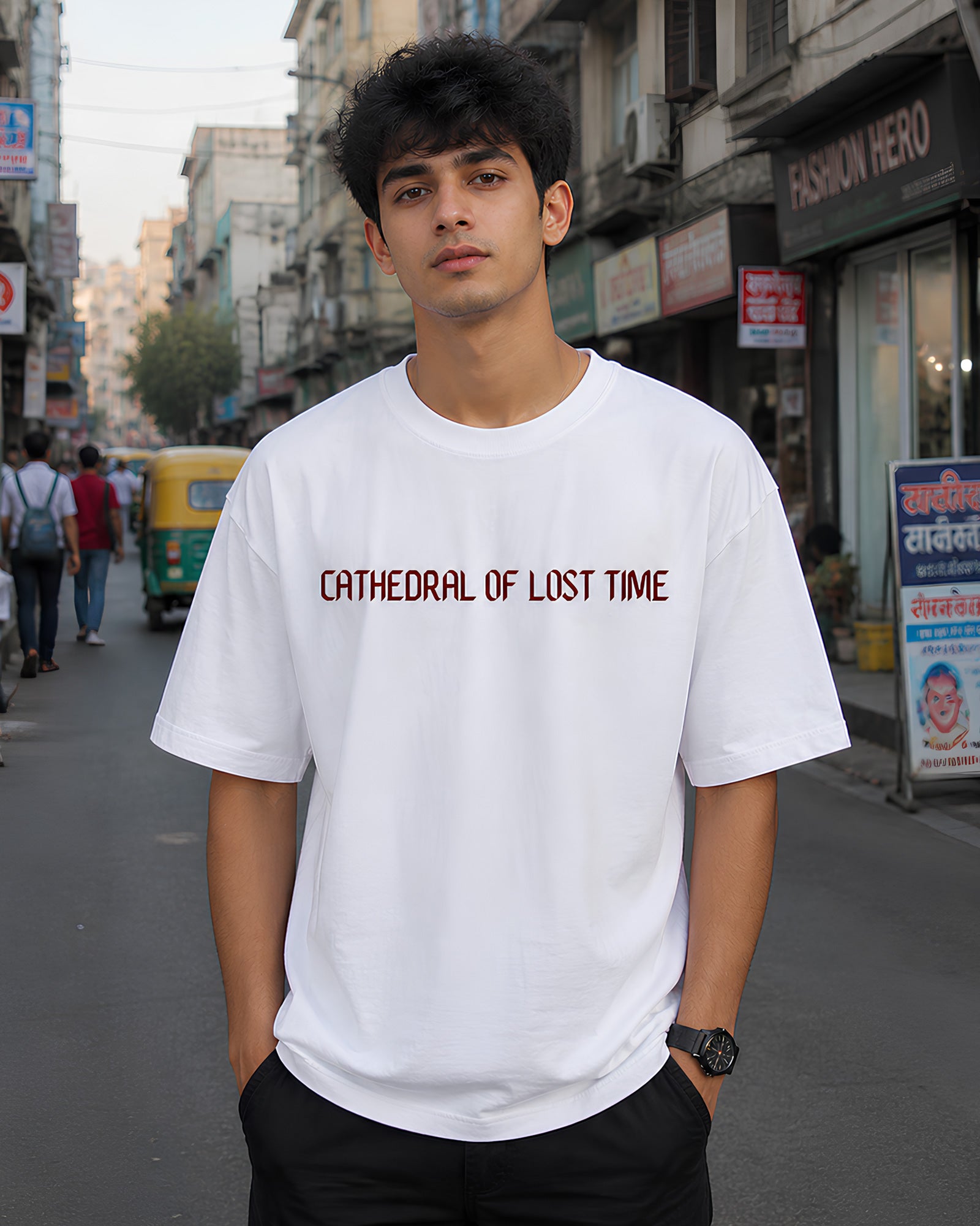 Chronoscape Aesthetic Print - Oversized T-Shirt for Men