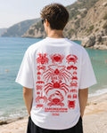 Crab Evolution Aesthetic Print - Oversized T-Shirt for Men
