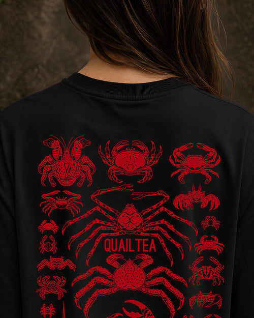 Crab Evolution Aesthetic Print - Oversized T-Shirt for Women