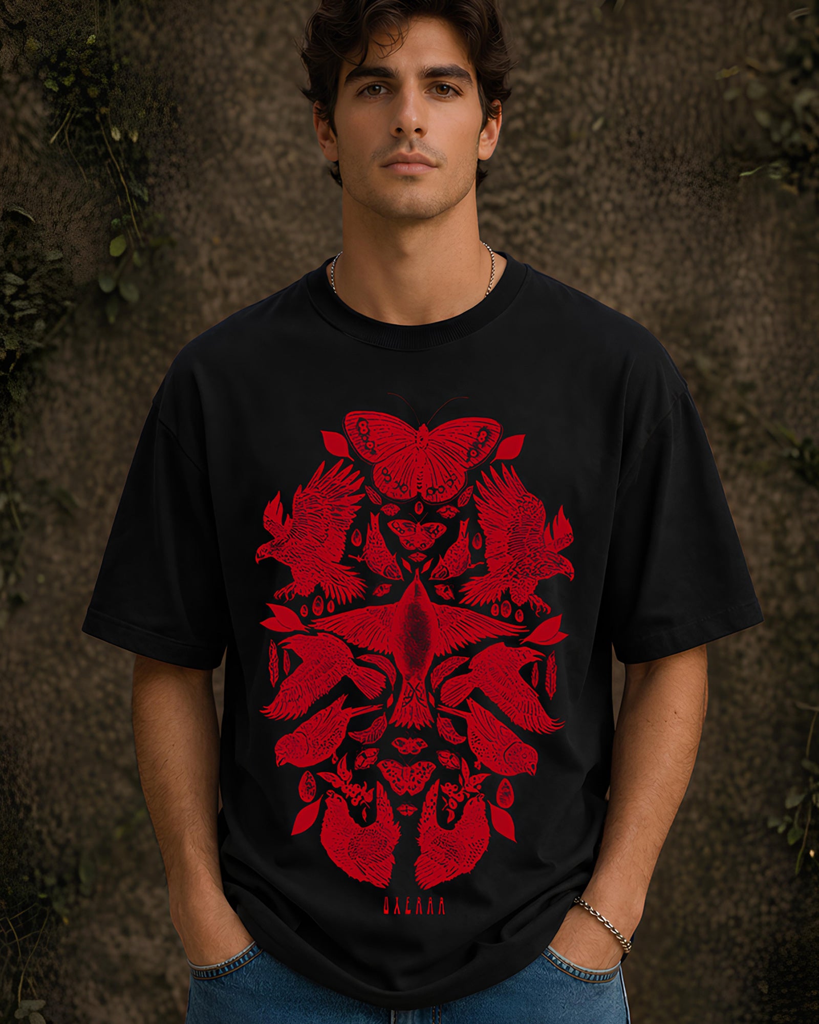 Dark Wilderness Aesthetic Print - Oversized T-Shirt for Men