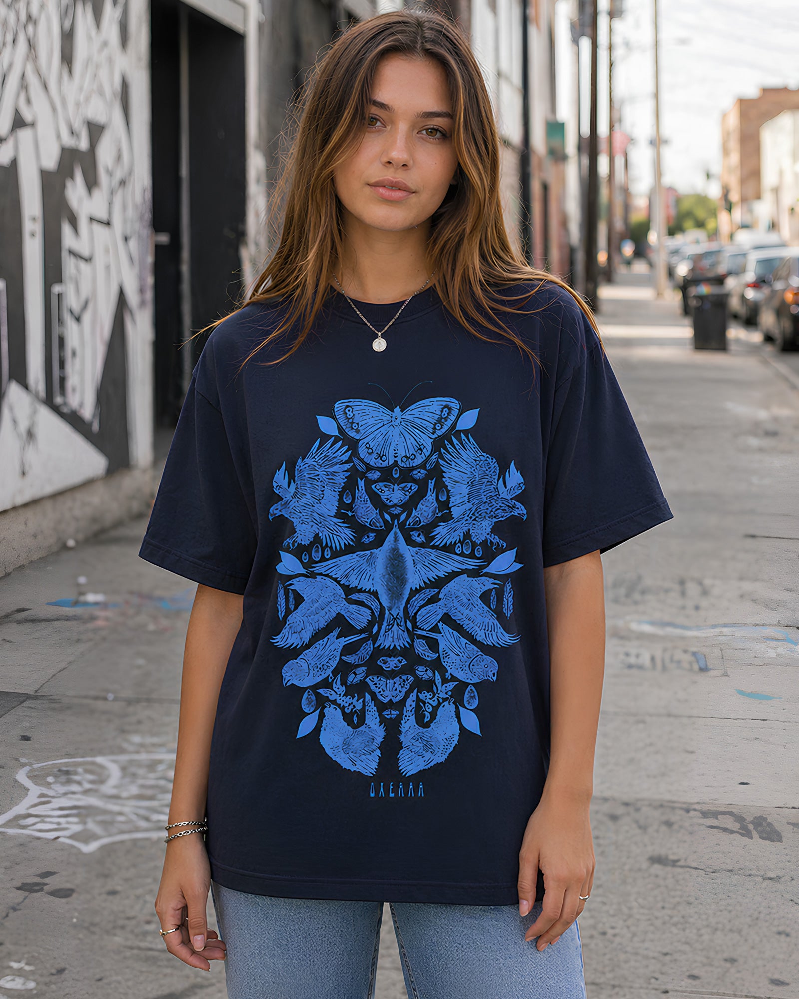 Dark Wilderness Aesthetic Print - Oversized T-Shirt for Women