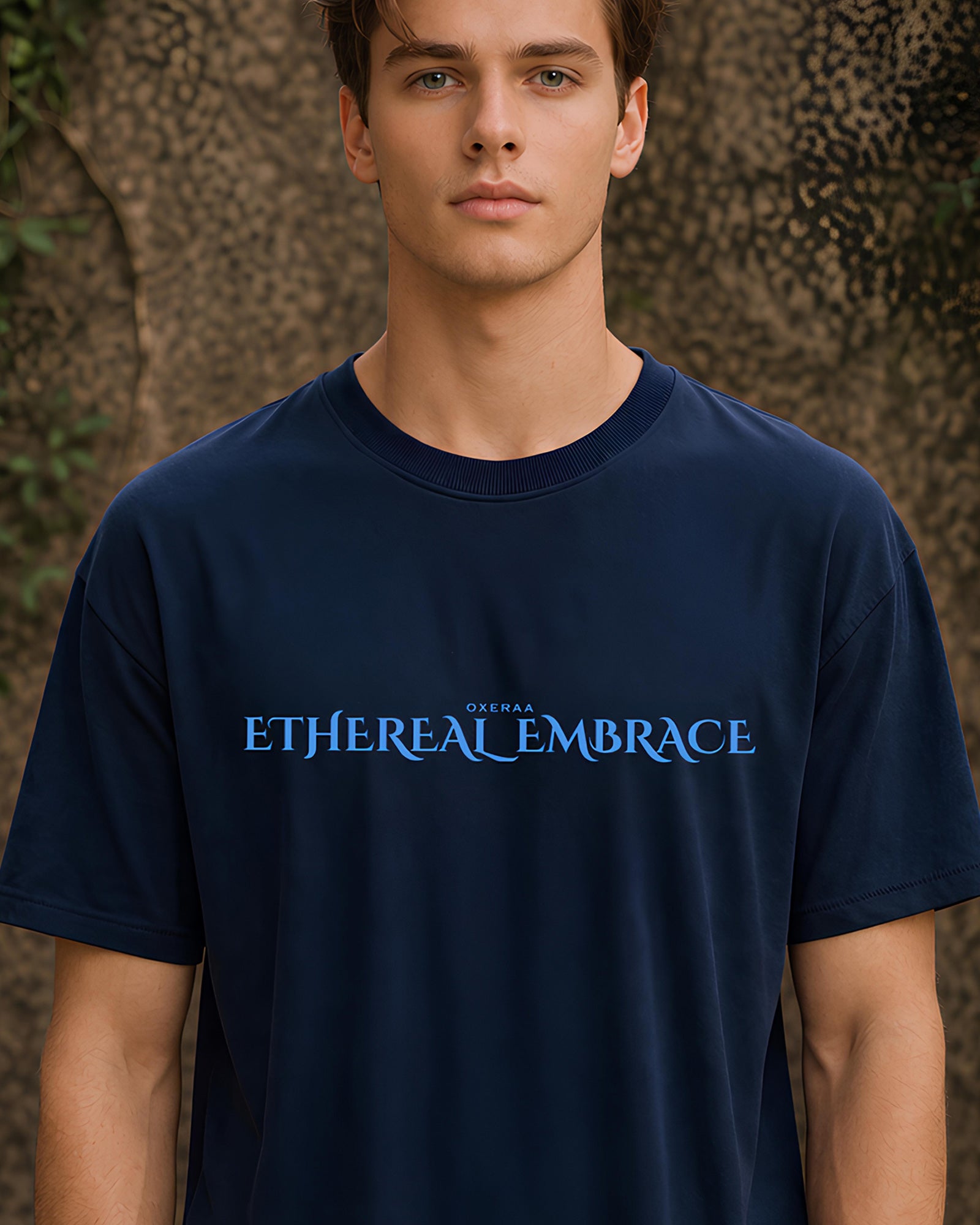 Ethereal Embrace Aesthetic Print - Oversized T-Shirt for Men