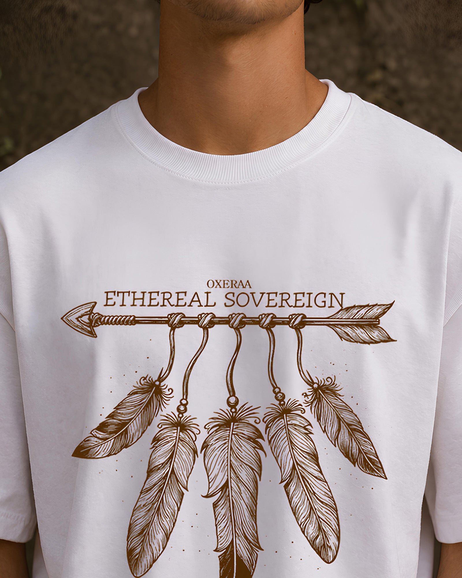 Ethereal Sovereign Aesthetic Print - Oversized T-Shirt for Men
