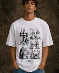 European Architecture Aesthetic Print - Oversized T-Shirt for Men