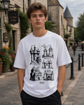 European Architecture Aesthetic Print - Oversized T-Shirt for Men