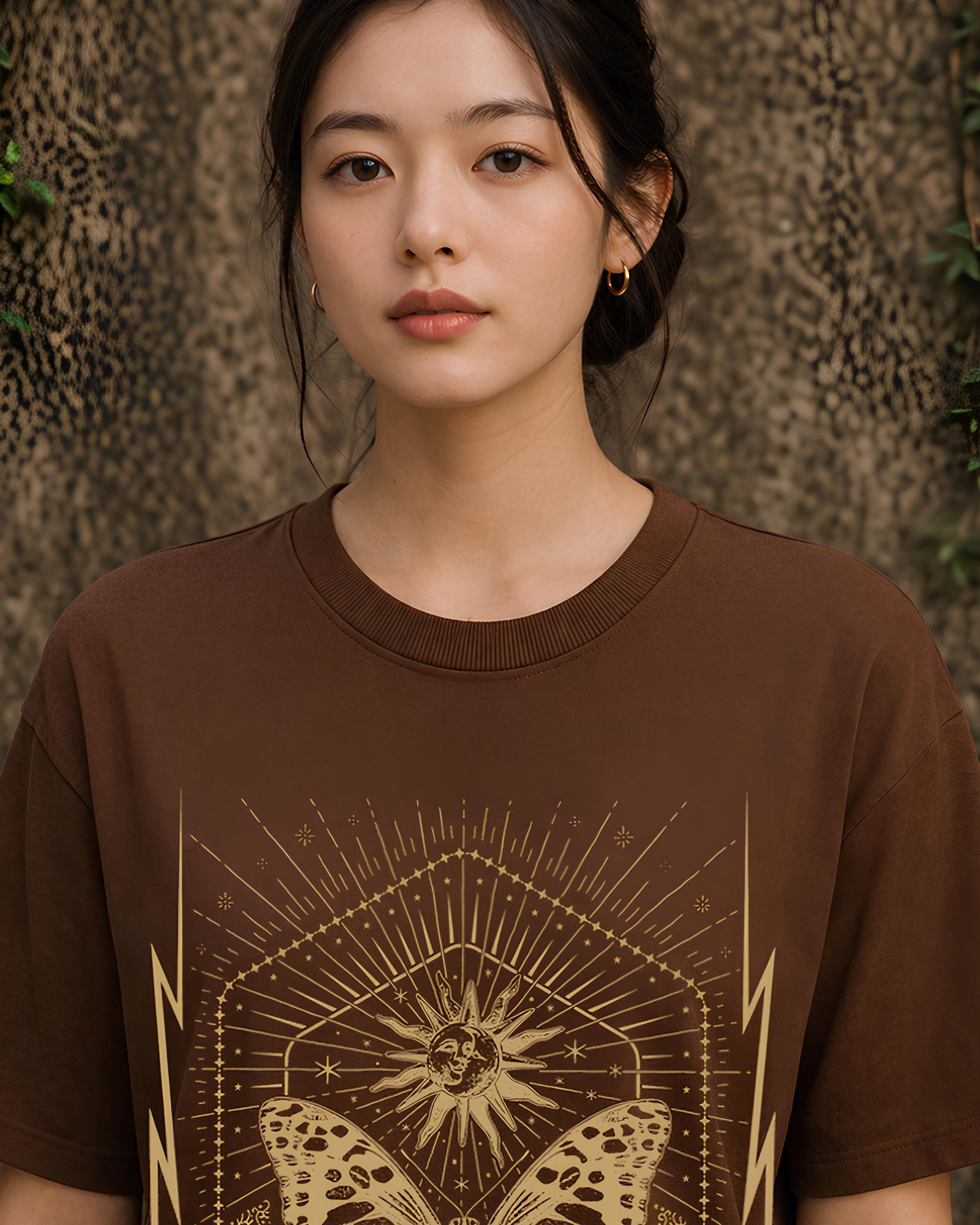 Evolve & Rise Aesthetic Print - Oversized T-Shirt for Women