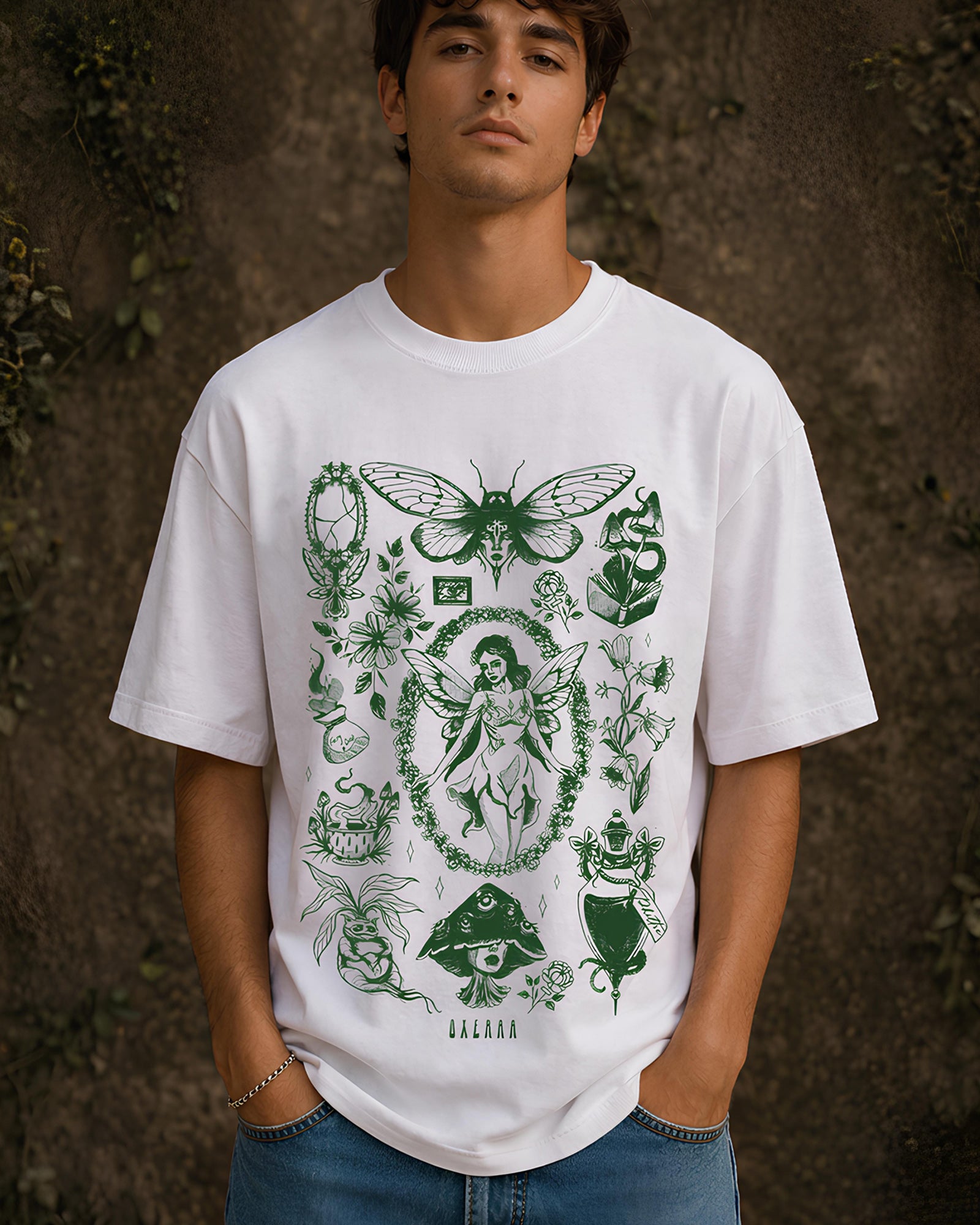 Flora & Fae Aesthetic Print - Oversized T-Shirt for Men
