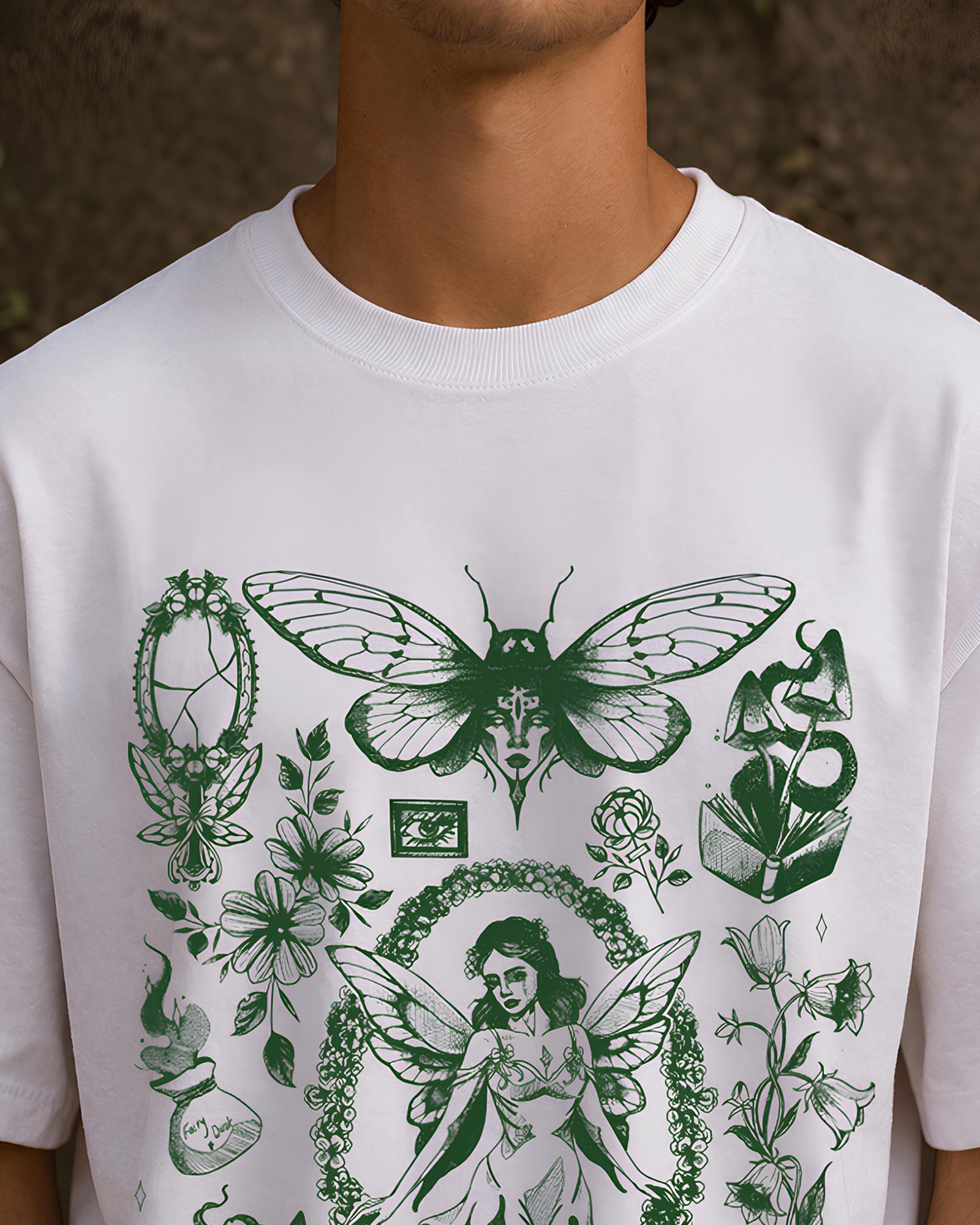Flora & Fae Aesthetic Print - Oversized T-Shirt for Men
