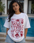 Flora & Fae Aesthetic Print - Oversized T-Shirt for Women