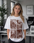 Giza Plateau Aesthetic Print - Oversized T-Shirt for Women