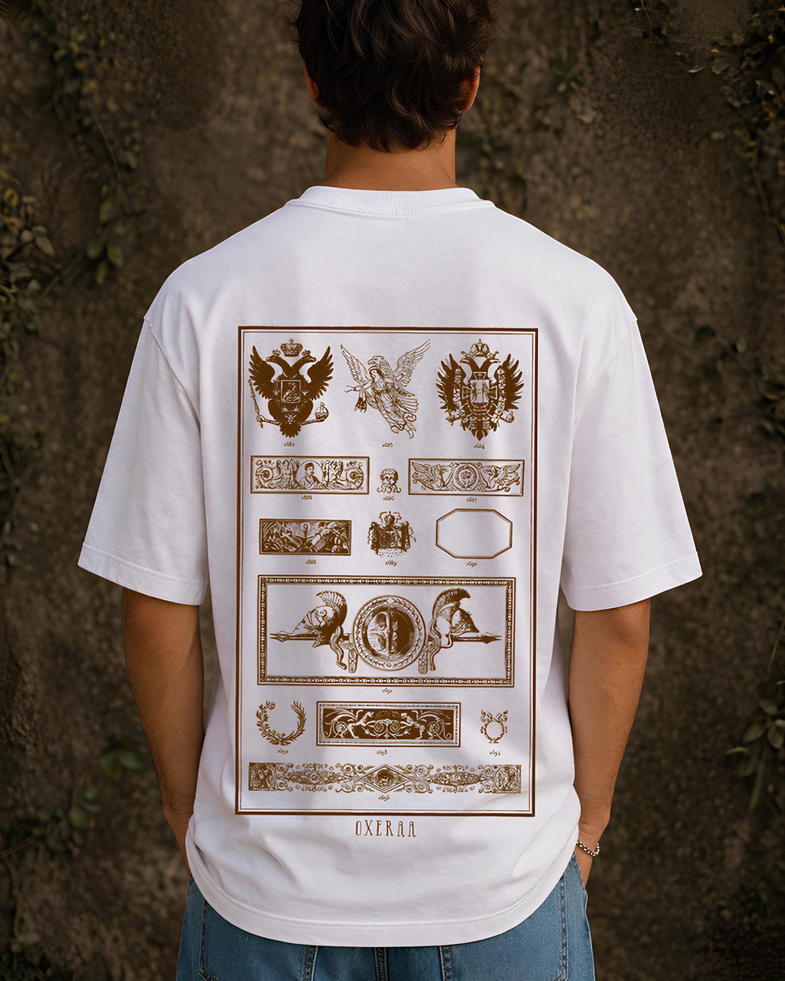 Heraldic Archive Aesthetic Print - Oversized T-Shirt for Men