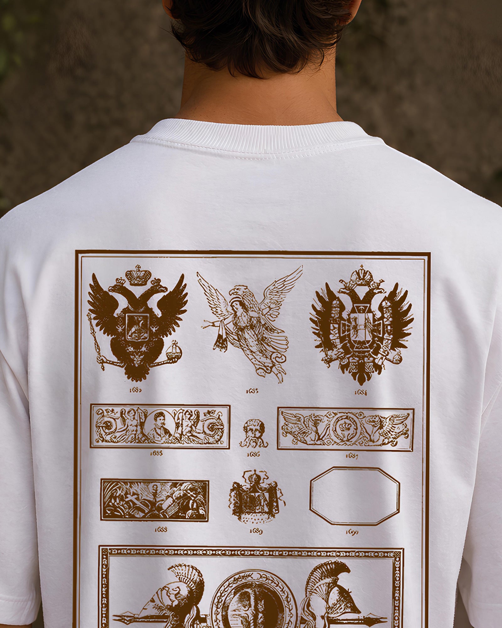 Heraldic Archive Aesthetic Print - Oversized T-Shirt for Men