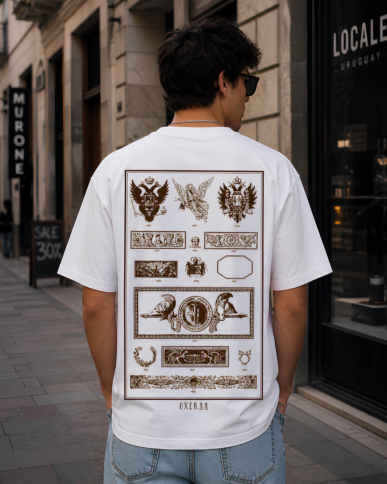 Heraldic Archive Aesthetic Print - Oversized T-Shirt for Men