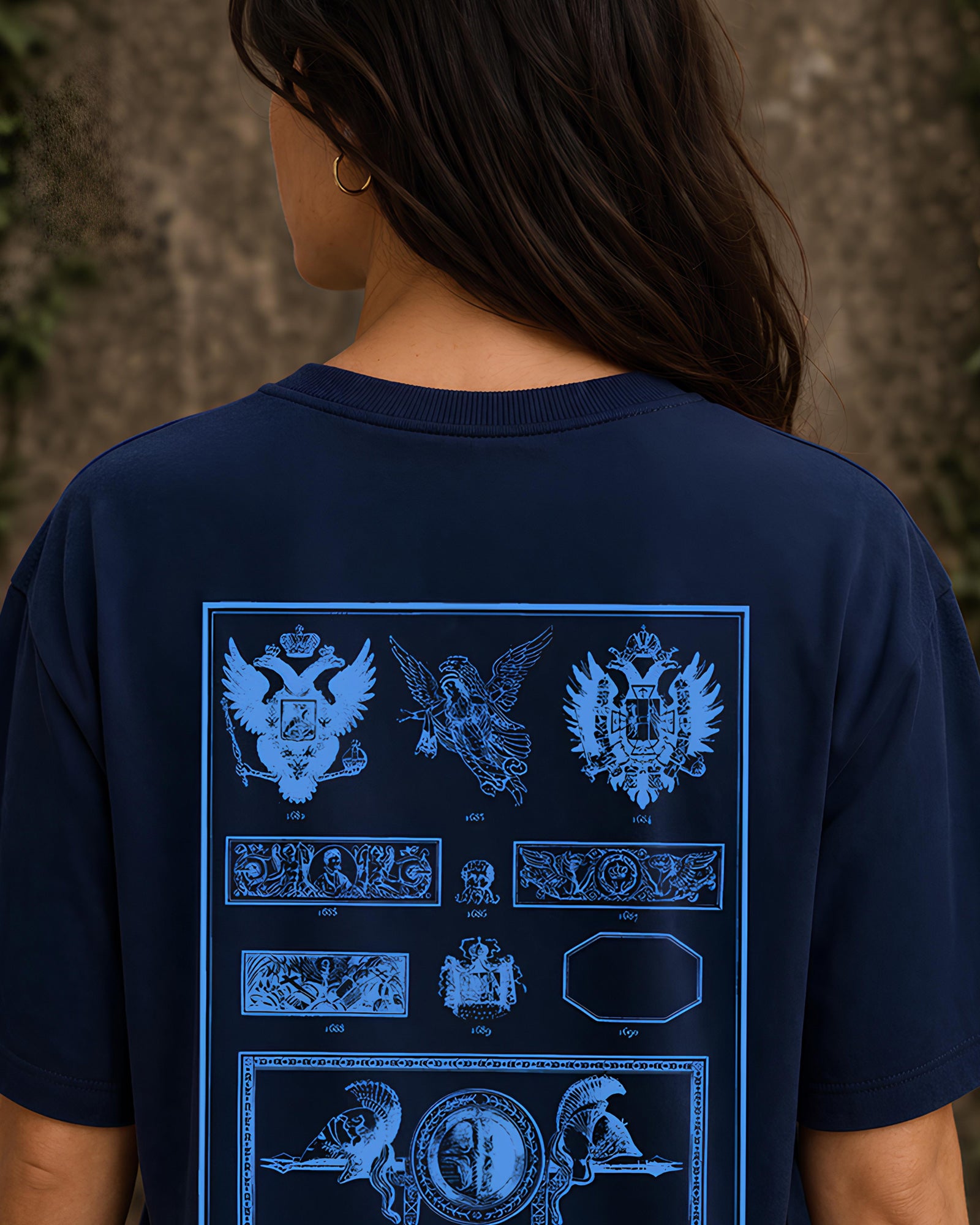 Heraldic Archive Aesthetic Print - Oversized T-Shirt for Women