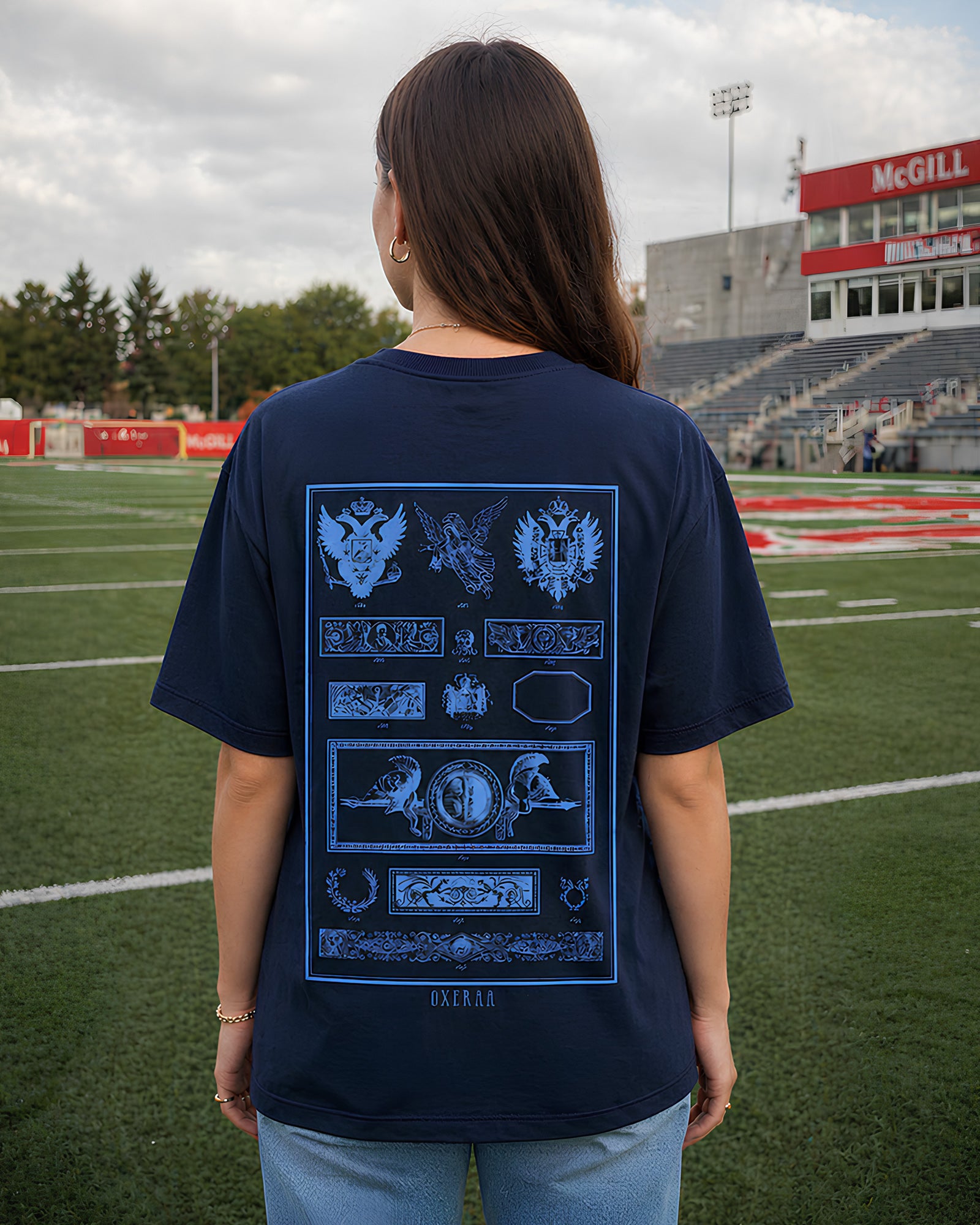 Heraldic Archive Aesthetic Print - Oversized T-Shirt for Women