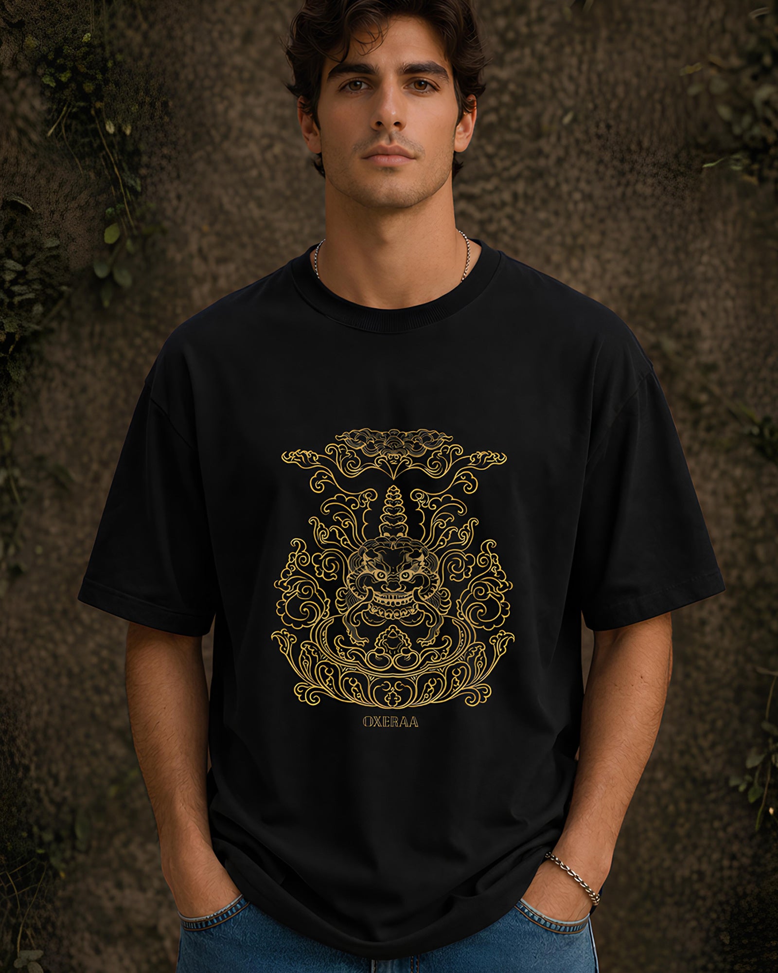 Imperial Aesthetic Print - Oversized T-Shirt for Men