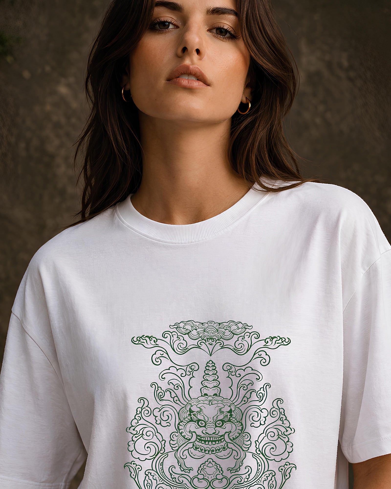 Imperial Aesthetic Print - Oversized T-Shirt for Women
