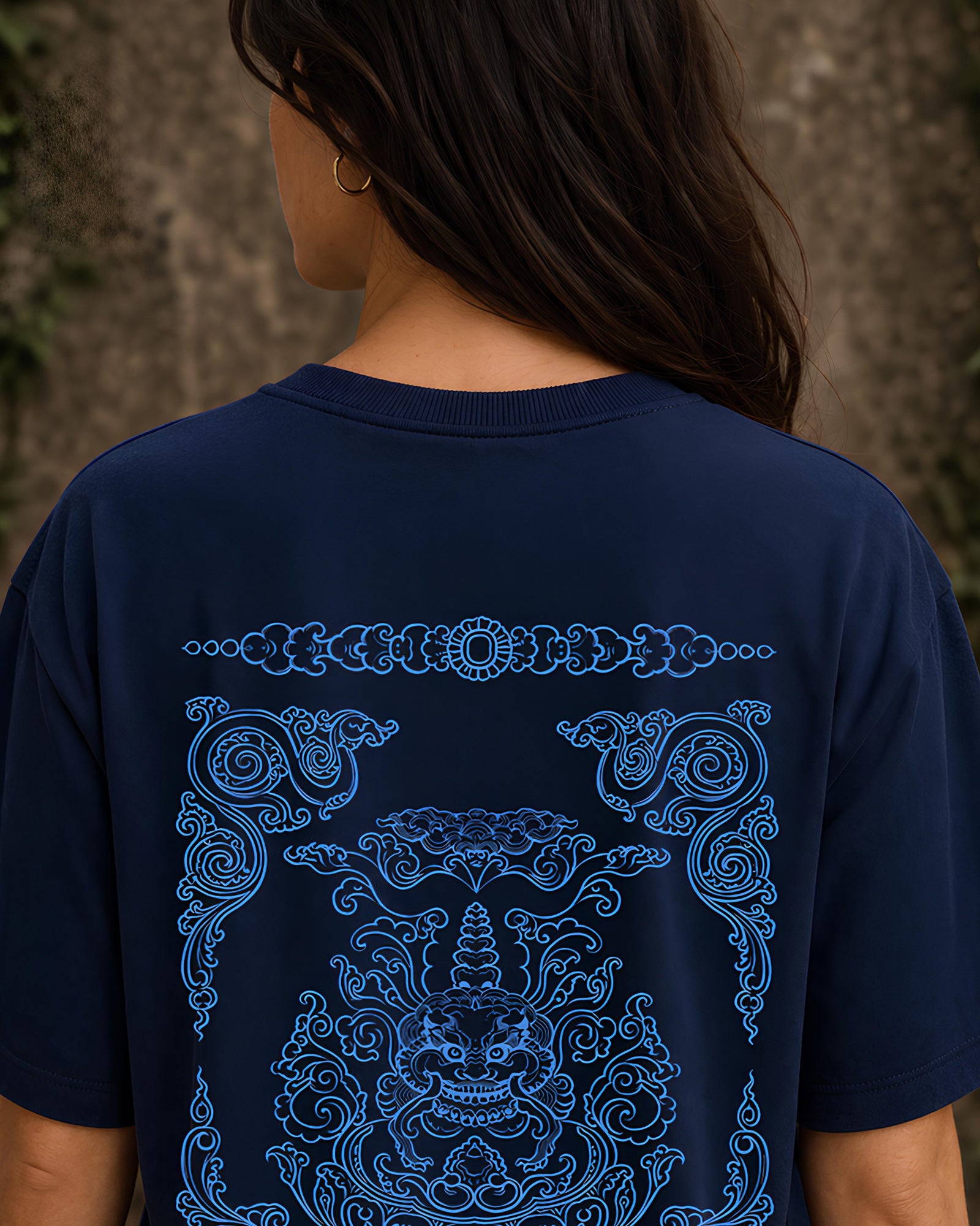Imperial Sigil Aesthetic Print - Oversized T-Shirt for Women