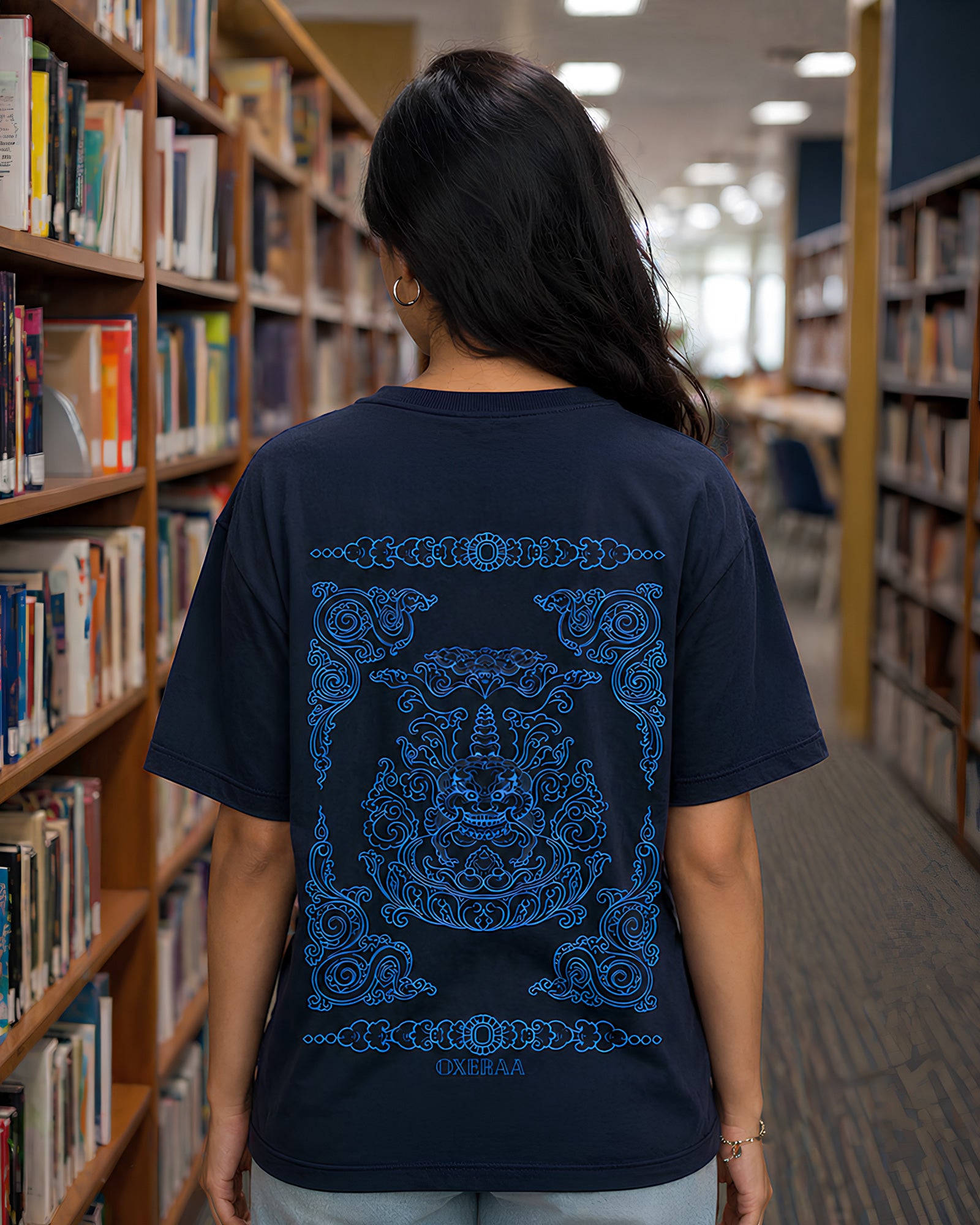 Imperial Sigil Aesthetic Print - Oversized T-Shirt for Women