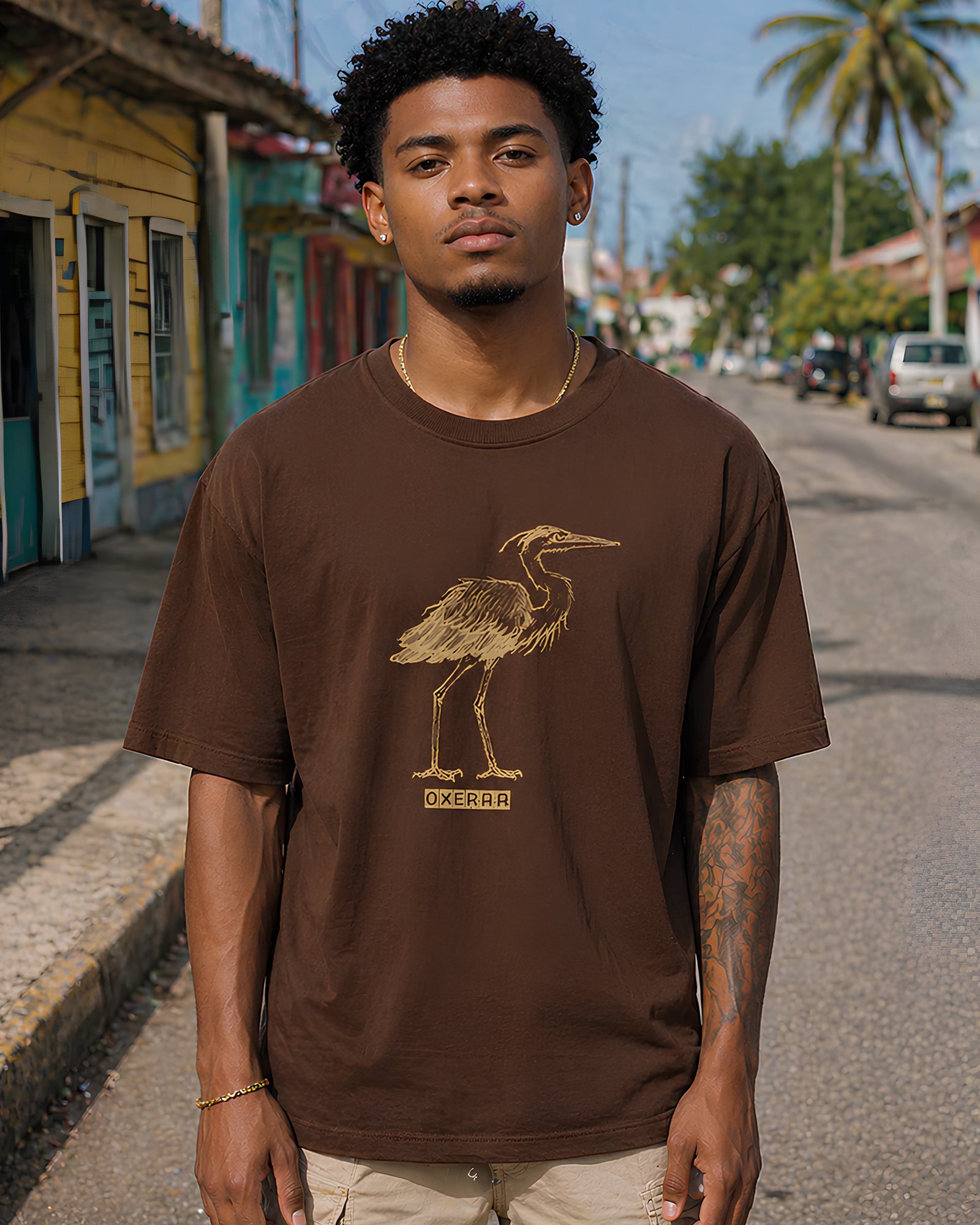 Inked Wings Aesthetic Print - Oversized T-Shirt for Men