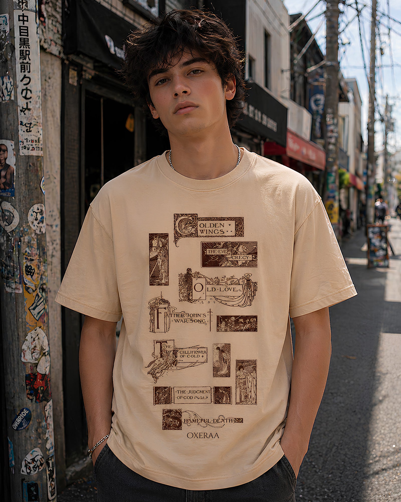 Legends of Crecy Aesthetic Print - Oversized T-Shirt for Men