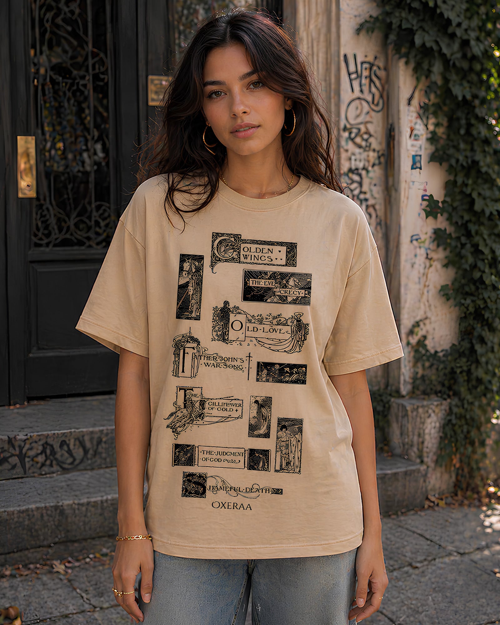 Legends of Crecy Aesthetic Print - Oversized T-Shirt for Women