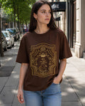 Lotus & Grace Aesthetic Print - Oversized T-Shirt for Women