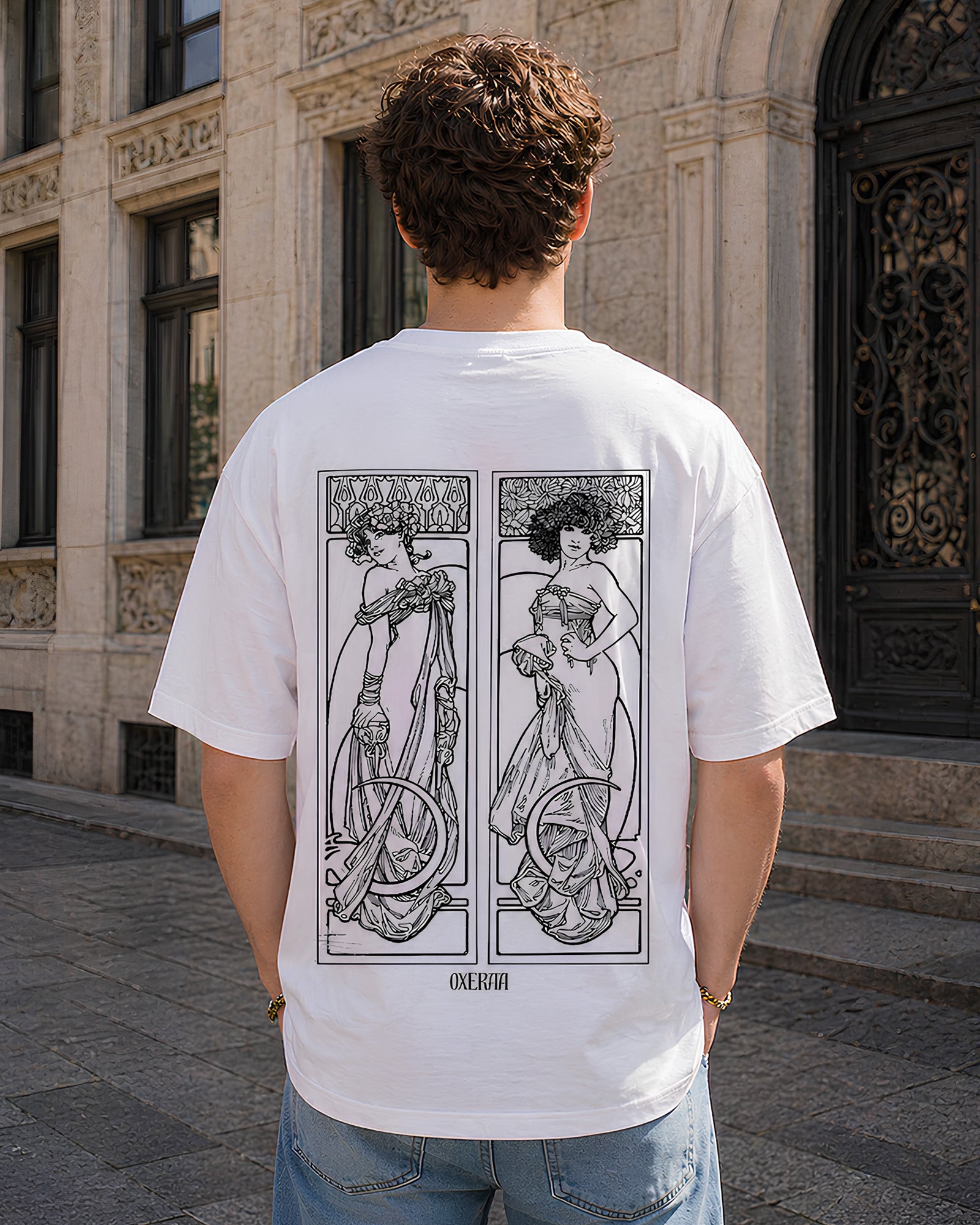 Lunar Reverie Aesthetic Print - Oversized T-Shirt for Men