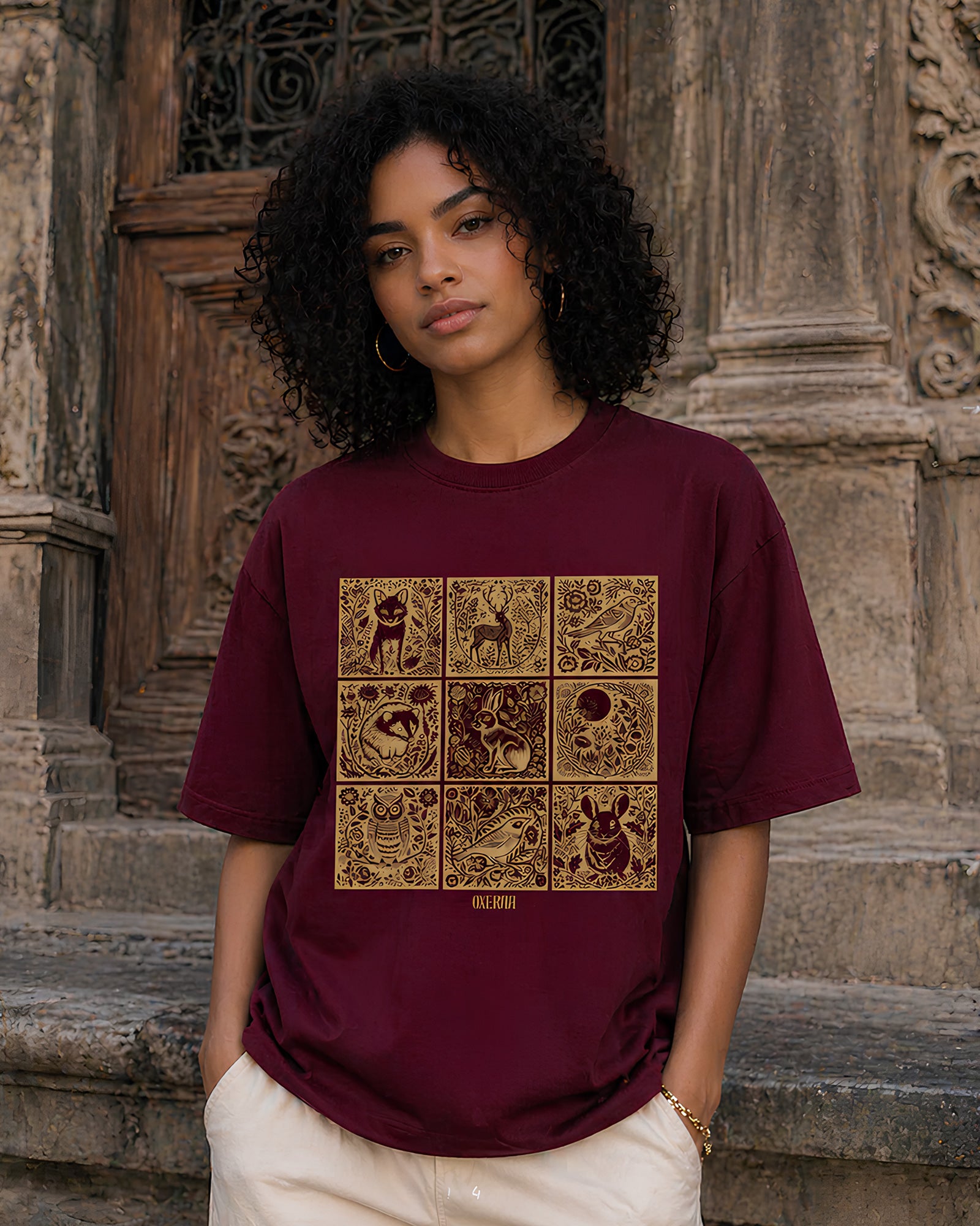 Magic Forest Aesthetic Print - Oversized T-Shirt for Women