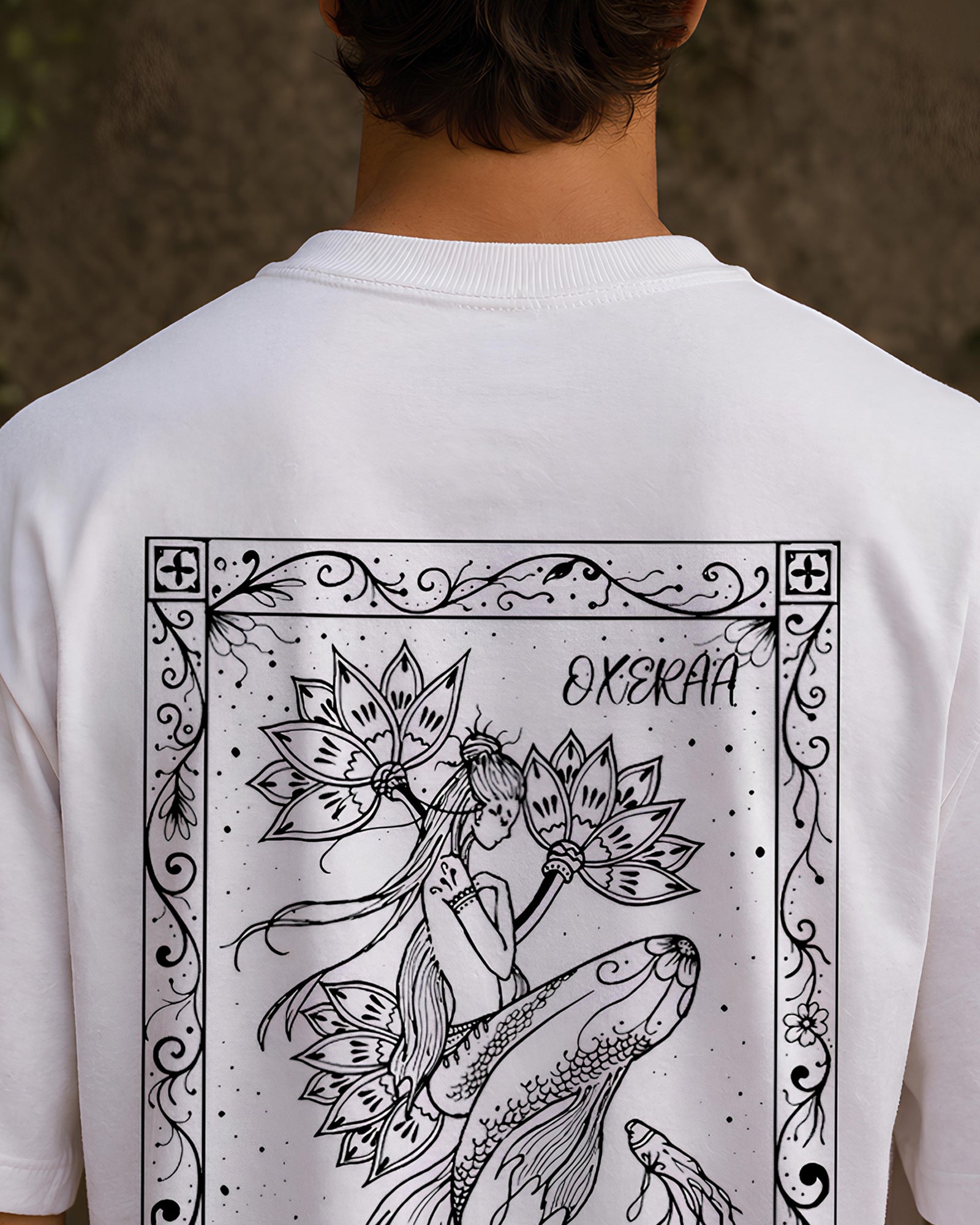 Piscean Muse Aesthetic Print - Oversized T-Shirt for Men