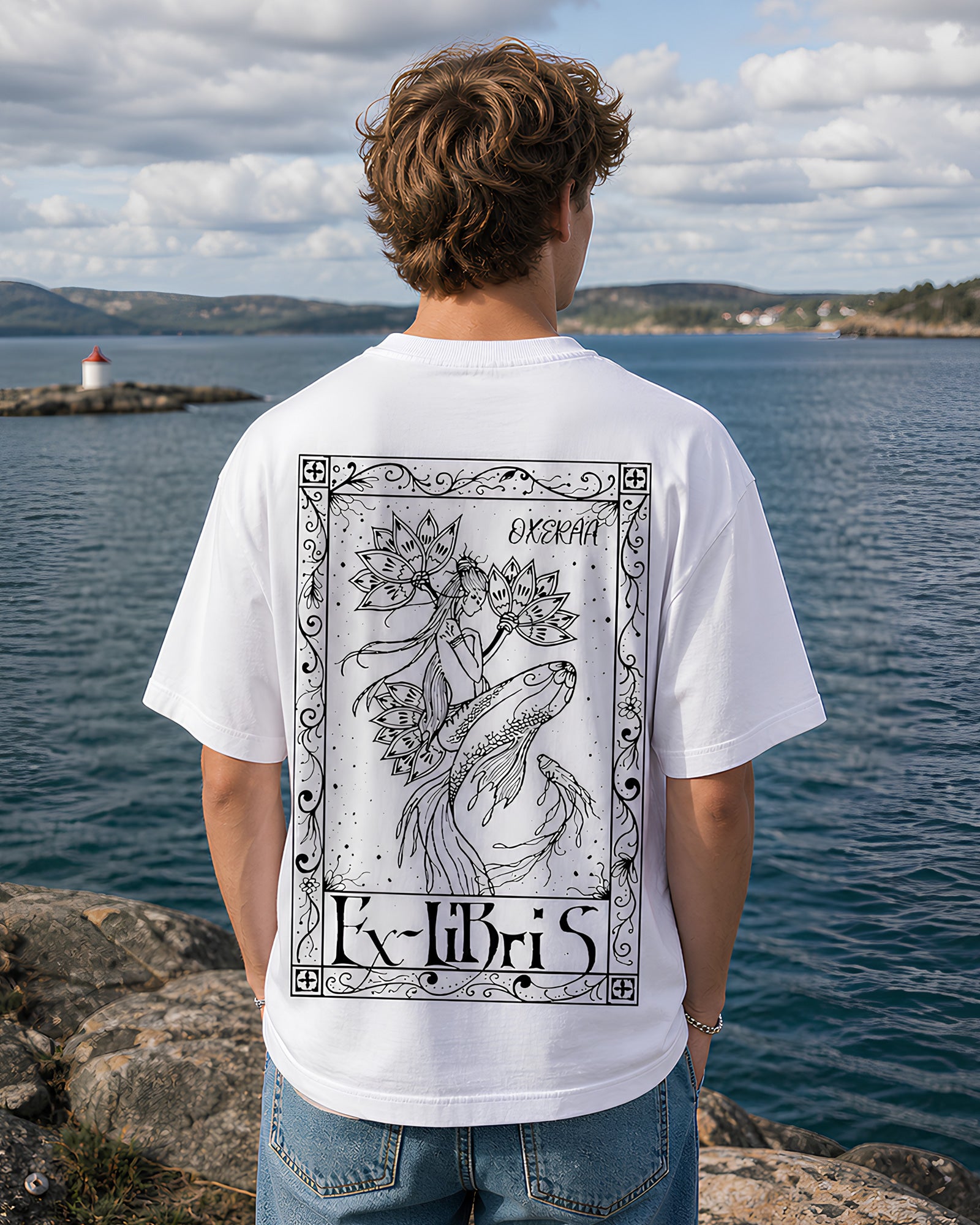 Piscean Muse Aesthetic Print - Oversized T-Shirt for Men