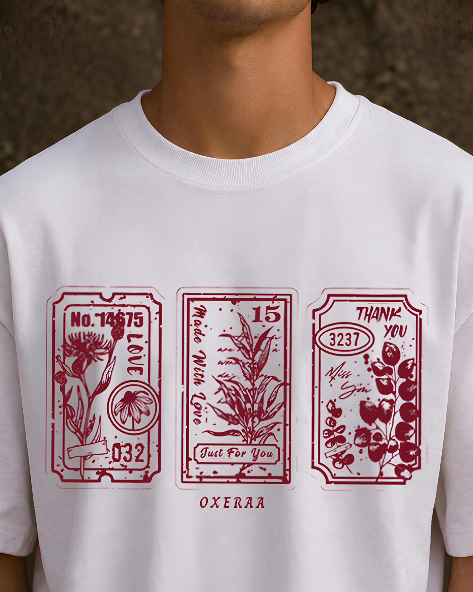 Postcard Memories Aesthetic Print - Oversized T-Shirt for Men