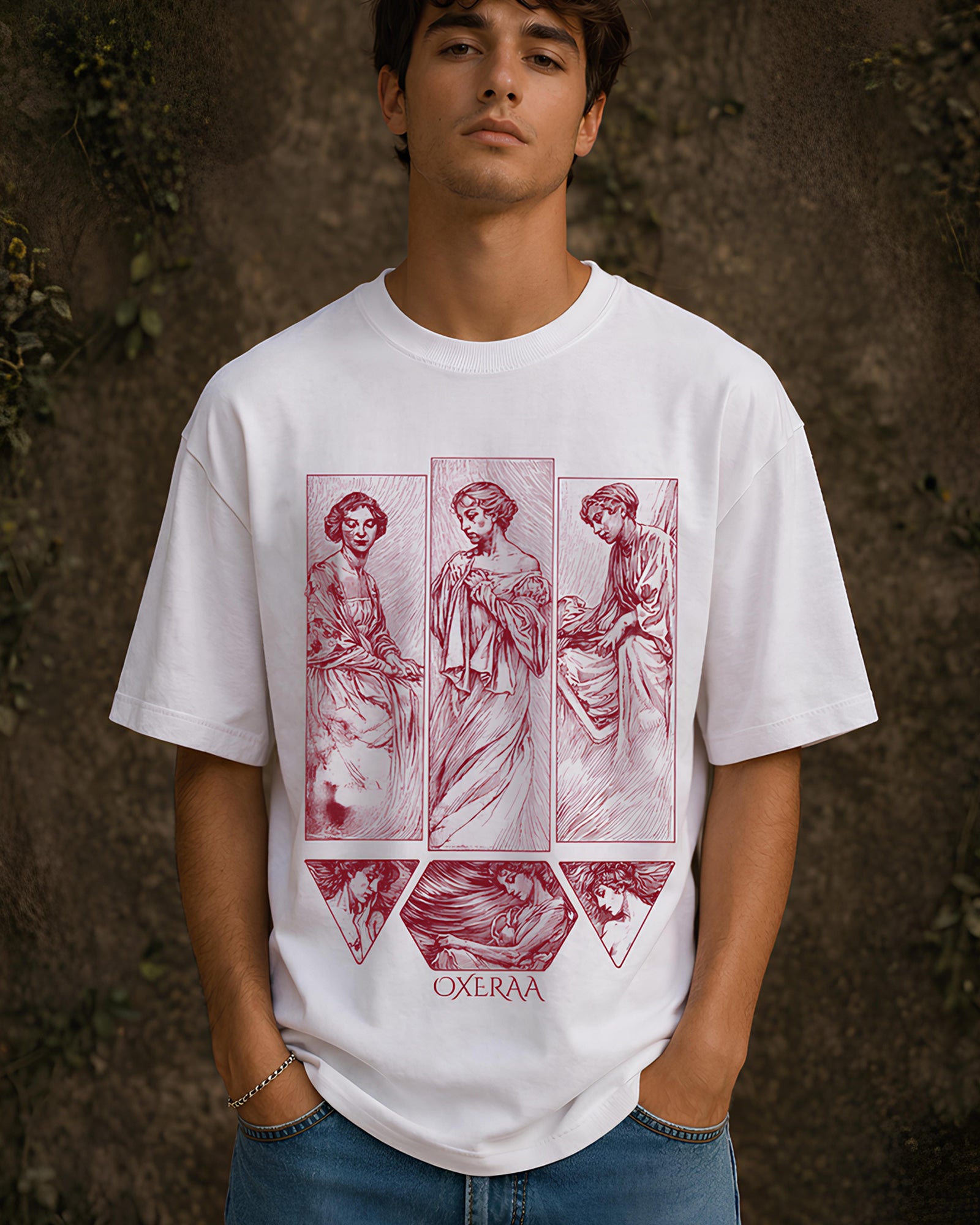 Quiet Muse Aesthetic Print - Oversized T-Shirt for Men