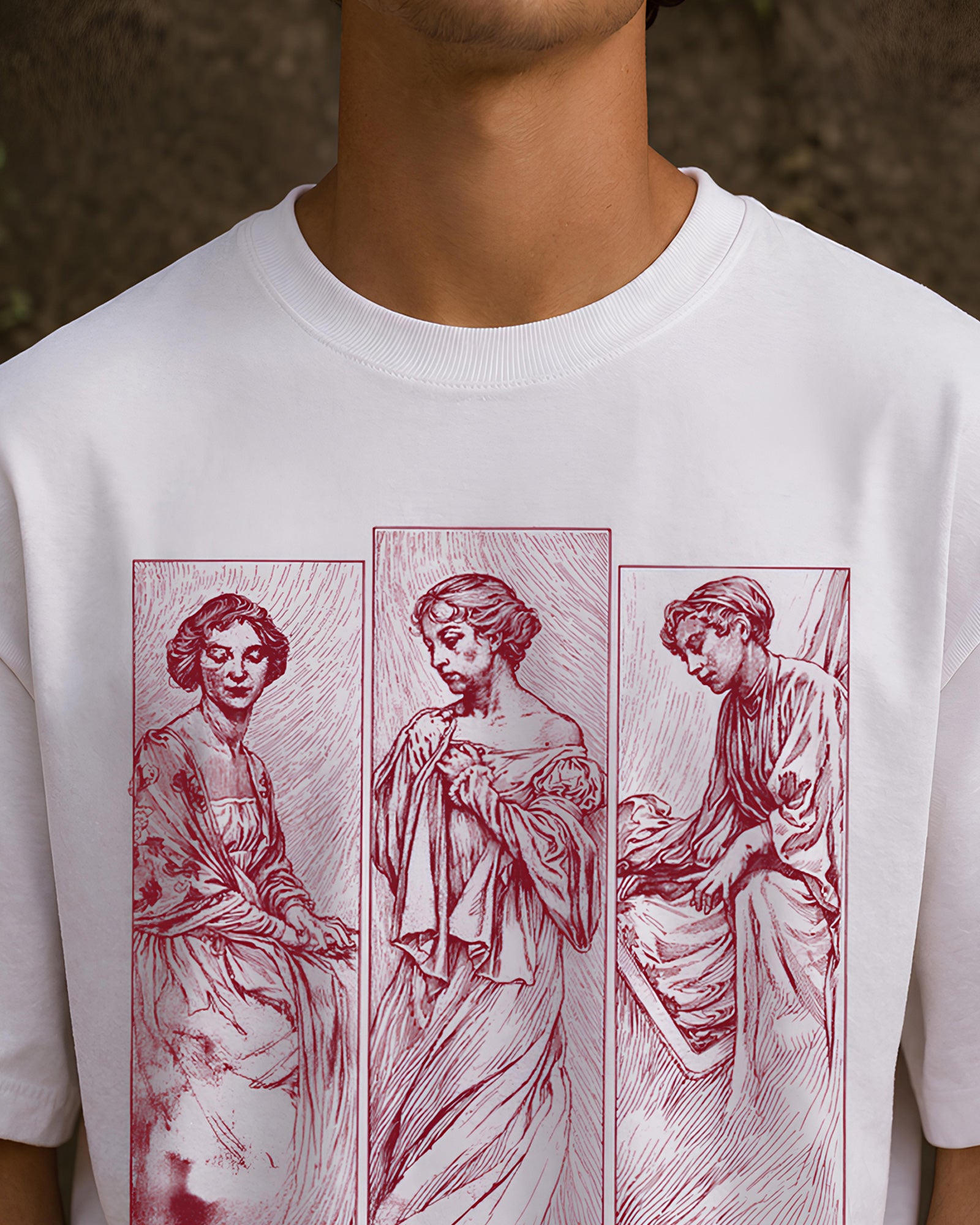 Quiet Muse Aesthetic Print - Oversized T-Shirt for Men