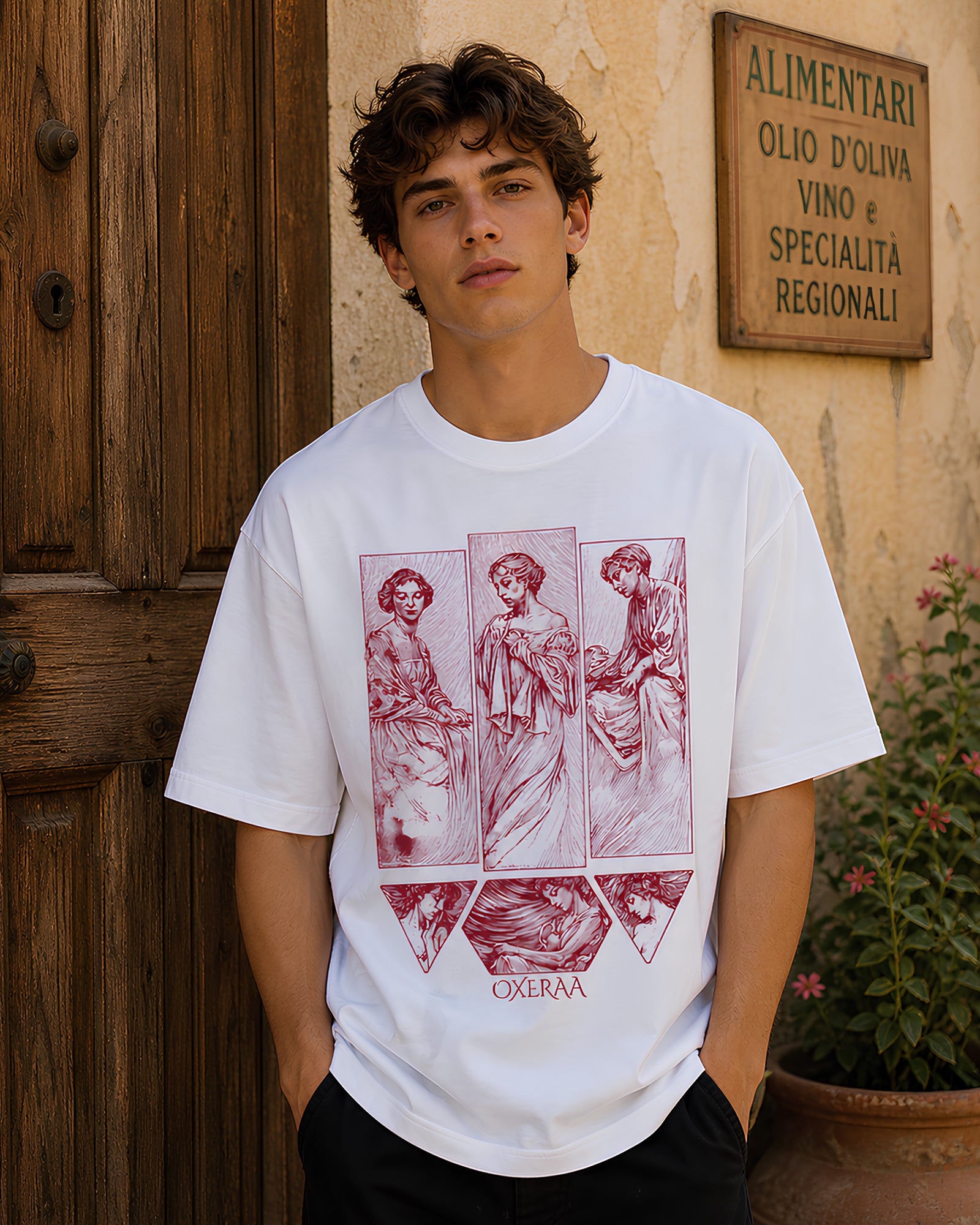 Quiet Muse Aesthetic Print - Oversized T-Shirt for Men