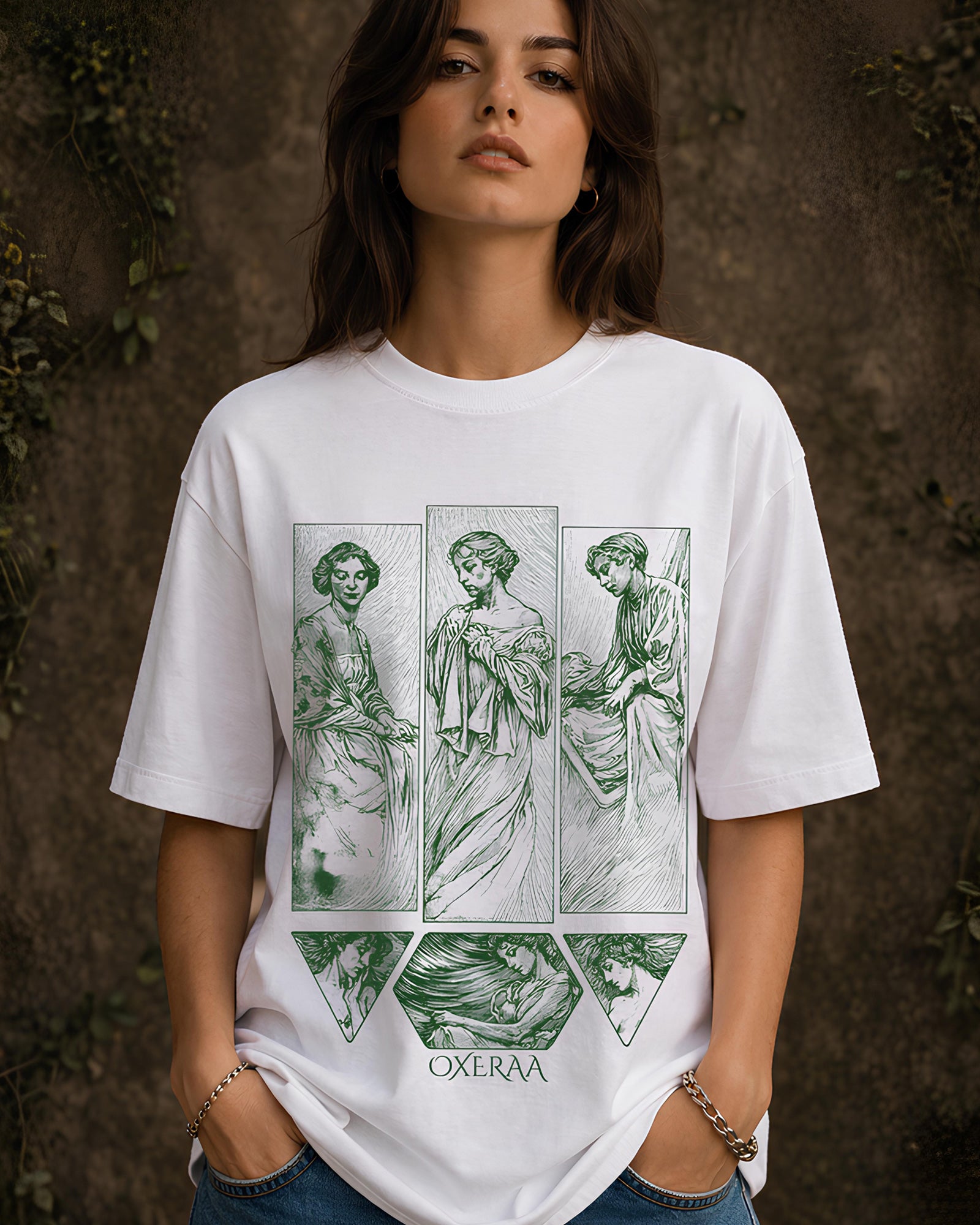Quiet Muse Aesthetic Print - Oversized T-Shirt for Women