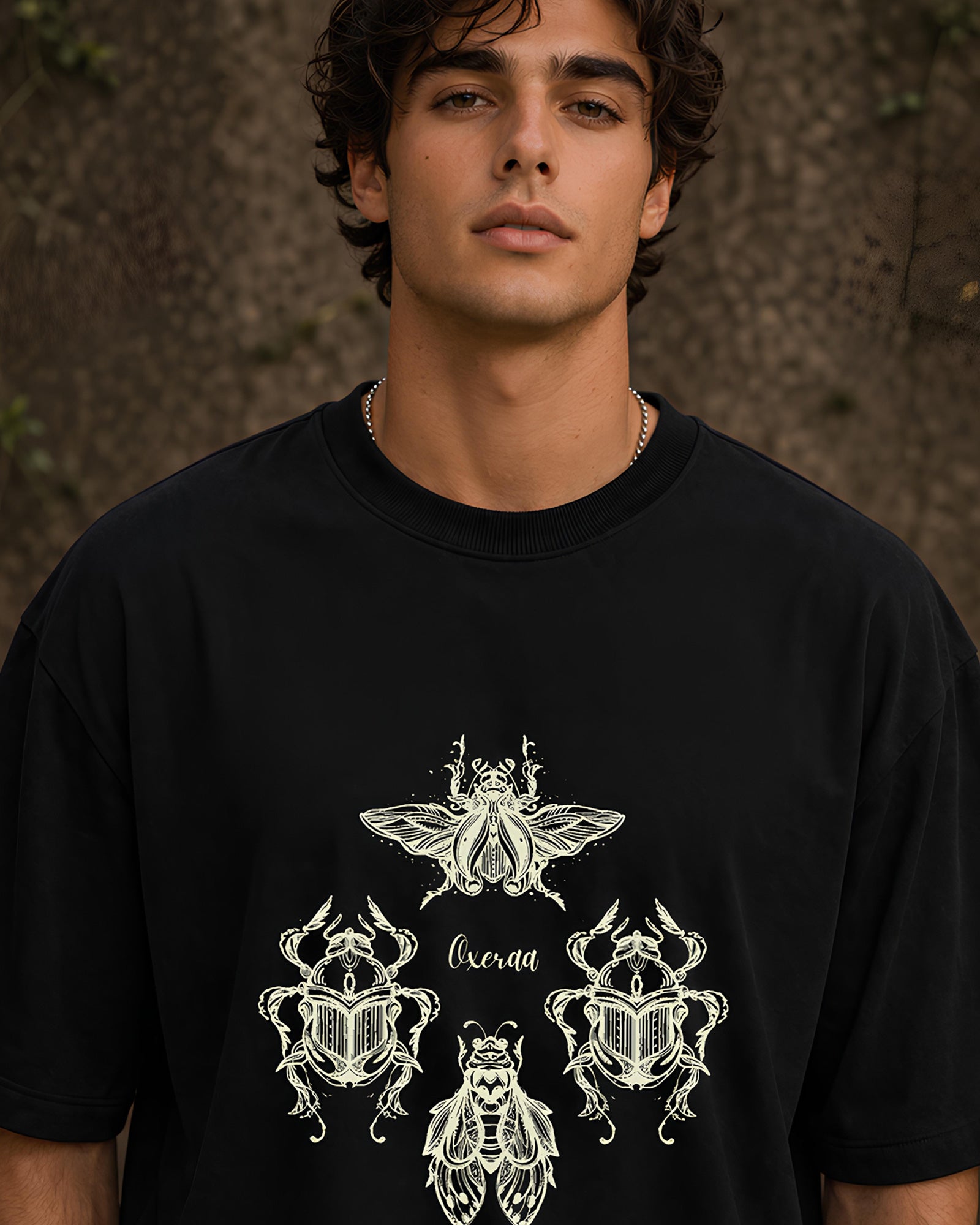 Regal Swarm Aesthetic Print - Oversized T-Shirt for Men