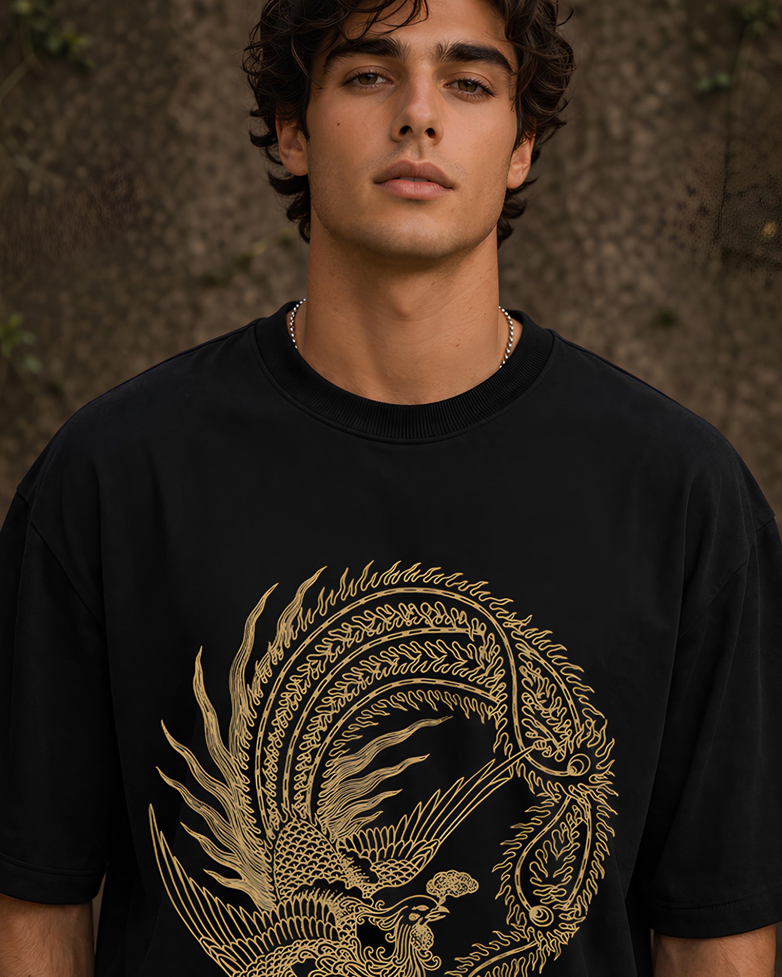 Rise of the Firebird Aesthetic Print - Oversized T-Shirt for Men